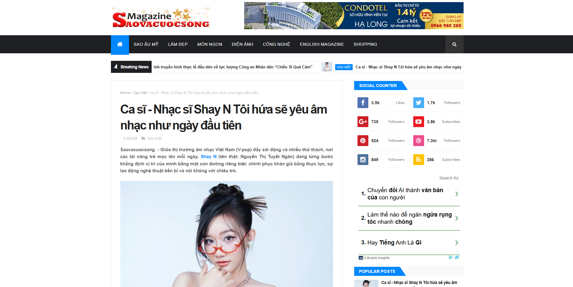 Ca sĩ - Nhạc sĩ Shay N Tôi hứa sẽ yêu âm nhạc như ngày đầu tiên